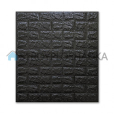 3D панель самоклейка декоративная, 3D pe foam Wall Sticker, под кирпич черный, 6 мм