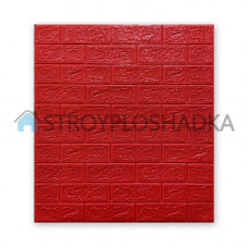 3D панель самоклейка декоративная, 3D pe foam Wall Sticker, под кирпич красный, 6 мм