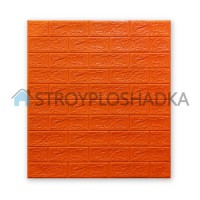 Самоклеющаяся декоративная панель, 3D pe foam Wall Sticker, под кирпич оранжевый, 6 мм