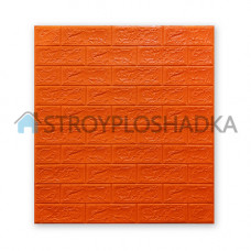 Самоклеюча декоративна панель, 3D pe foam Wall Sticker, під цеглу помаранчеву, 6 мм