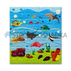 Самоклеящаяся детская 3Д панель, Sticker Wall, подводный мир, 5 мм