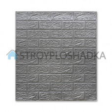 Самоклеющиеся 3d панели под кирпич серебро, Sticker Wall, 5 мм