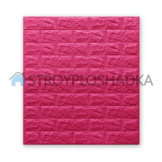 Декоративная самоклеющаяся 3D панель Sticker Wall, кирпич, темно-розовый