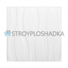 3d панели на потолок белые, Sticker Wall, большие волны, 7 мм