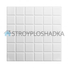 Потолочные 3д панели белые, Sticker Wall, куб, 7 мм