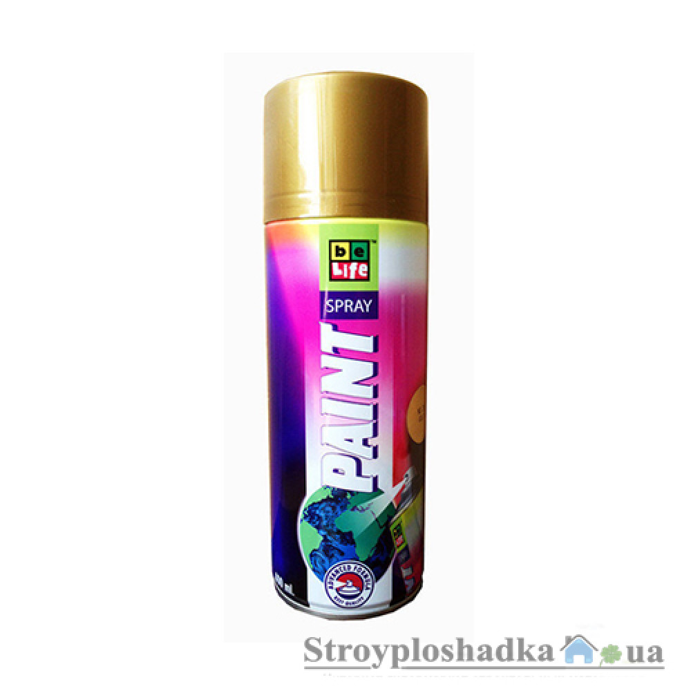 Аэрозольная краска-пленка BeLife Spray Sticker Metallic, R2599 золото, 400 мл