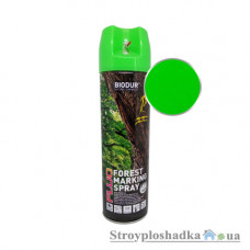 Аэрозольная эмаль Biodur, Forest Marking Spray, флуоресцентная, для маркировки леса, зеленая, 500 мл