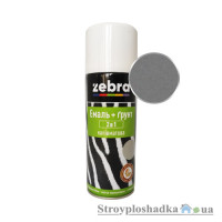 Аэрозольная эмаль+грунт 2в1 Zebra, серебристый 20, полуматовая 400 мл