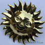 Прищепка декоративная Marcin Dekor Солнце с лицом, 80 мм, золото