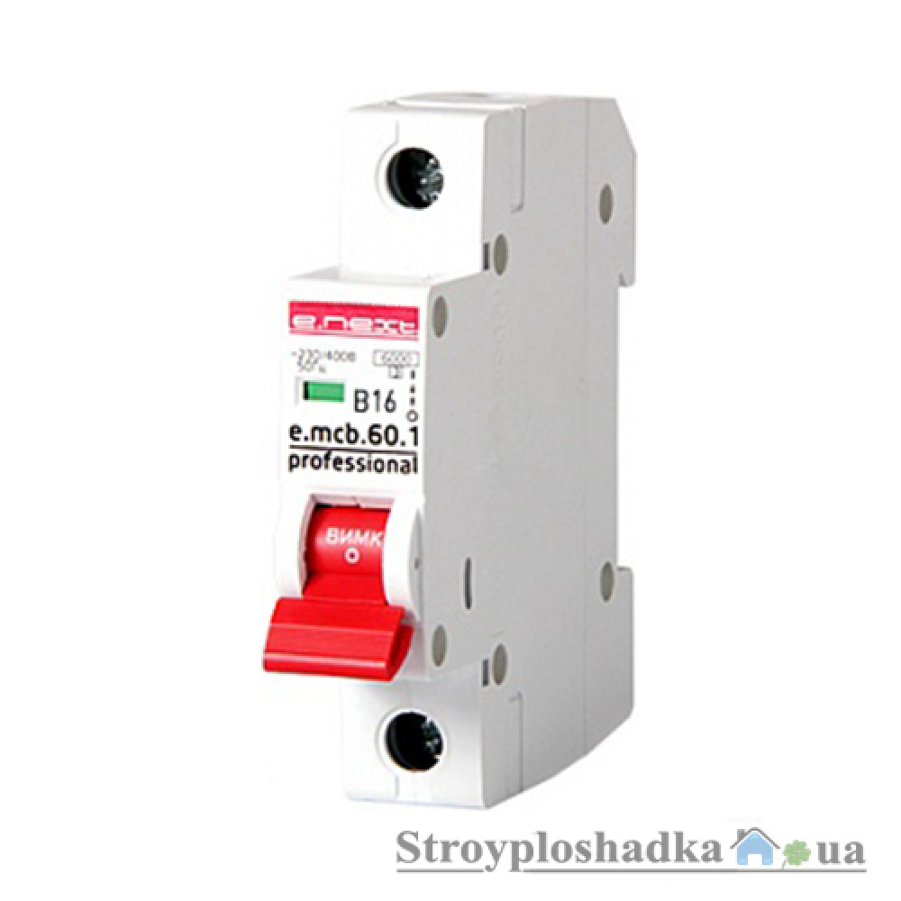 Автоматичний вимикач E.NEXT e.mcb.pro.60.1.B16, 16A, 1P, 6kA (p041008)
