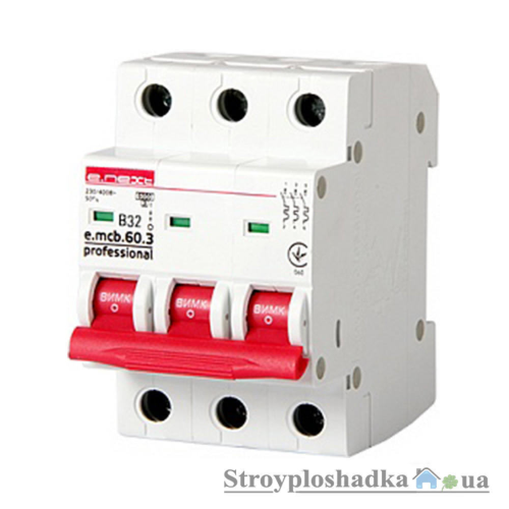 Автоматичний вимикач E.NEXT e.mcb.pro.60.3.B32, 32A, 3P, 6kA (p041029)