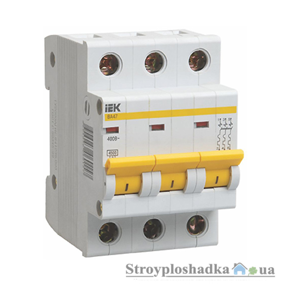 Автоматичний вимикач ІЕК ВА47-29, 20А, 3Р (MVA20-3-020-C)