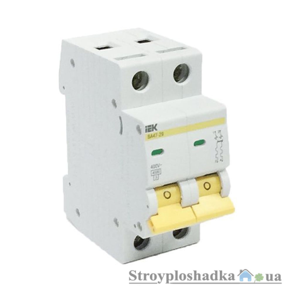 Автоматичний вимикач ІЕК ВА47-29, 20А, 2Р (MVA20-2-020-B)