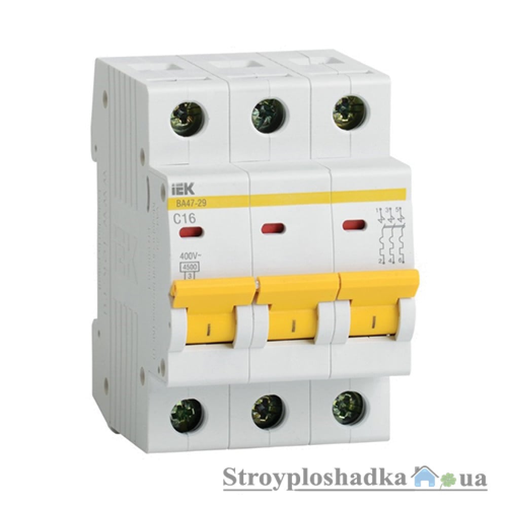 Автоматичний вимикач ІЕК ВА47-29, 20А, 3Р (MVA20-3-020-D)