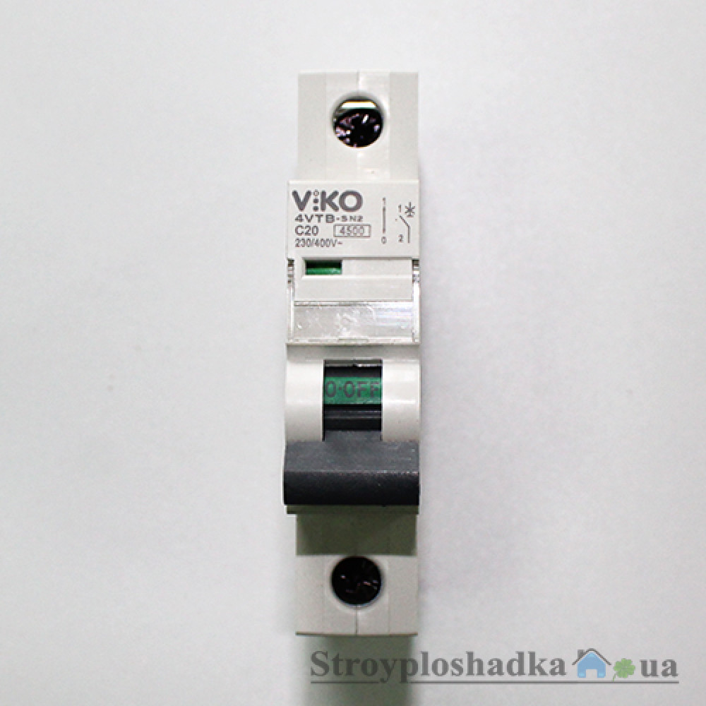 Автоматичний вимикач Viko 4VTB-1C20, 20А, 1P, 4.5kA
