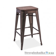 Барный стул Signal Long, 31х31х76 см, дерево+металл, темный орех