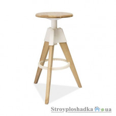 Барный стул Signal Bodo, 48х48х63-71 см, дерево+пластик, белый