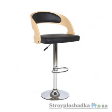 Барний стілець Signal С-091, 40х45х88-110 см, шкірозам+дерево, чорний/дуб
