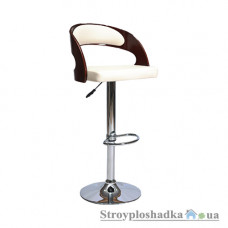 Барний стілець Signal С-091, 40х45х88-110 см, шкірозам+дерево, крем/черешня