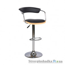 Барний стілець Signal С-973, 43х41х84-106 см, шкірозам+дерево, чорний/дуб