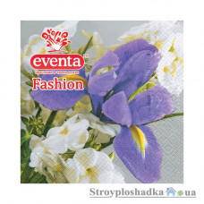 Серветки столові Eventa Fashion, ніжний ірис, 33x33, тришарові, 20 шт