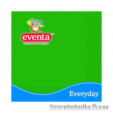 Серветки столові Eventa, зелені, 33x33, тришарові, 20 шт