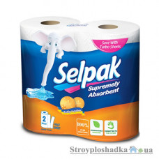 Полотенца бумажные Selpak, белые, 2 рулона