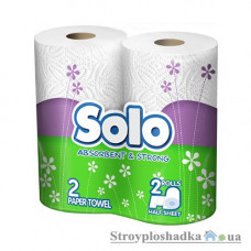 Полотенца бумажные Solo, белые, 2 рулона