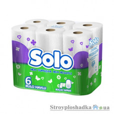 Рушники паперові Solo, білі, 6 рулонів