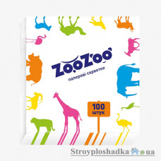 Салфетки столовые ZooZoo, белые, 24x23, однослойные, 100 шт