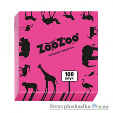Салфетки столовые ZooZoo, розовые, 24x23, однослойные, 100 шт