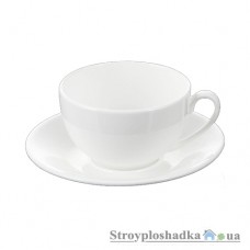 Чашка с блюдцем для капучино Wilmax WL-993001, 180 мл, фарфор