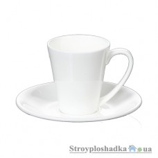 Чашка с блюдцем для кофе Wilmax WL-993005, 160 мл, фарфор