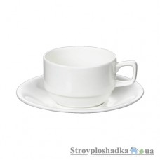 Чашка чайная с блюдцем Wilmax WL-993008, 220 мл, фарфор