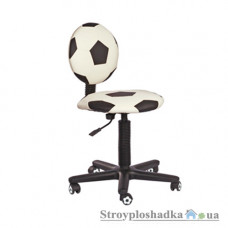 Детское кресло AMF Футбол, 45х45х94 см, эргономическая спинка, рисунок - Футбольный Мяч, ткань - черная и белая