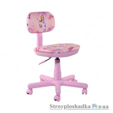 Детское кресло AMF Свити, 65х65х80-92 см, эргономическая спинка, полиамидная крестовина, рисунок - куклы Girlie, ткань - розовая