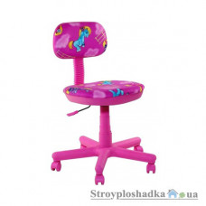 Детское кресло AMF Свити, 65х65х80-92 см, эргономическая спинка, полиамидная крестовина, рисунок - Пони, ткань - розовая