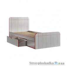 Детская кровать Феникс Мебель Рио, 90х200 см, корпус ДСП, ясень/красный