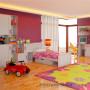 Дитяче ліжко Фенікс Меблі Ріо, 90х200 см, корпус ДСП, ясен/червоний