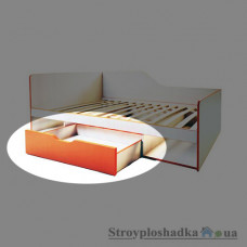 Ящик для дитячого ліжка Фенікс Меблі Санта, 100х60х21.5 см, корпус ДСП, дуб молочний/помаранч
