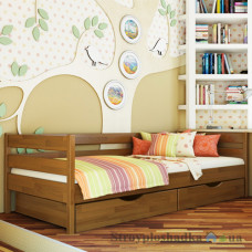 Ліжко Естелла Нота, 80х190 см, щит бук, 103 світлий горіх, з ящиком (дерево)