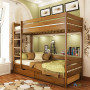 Ліжко Естелла Дует, 80х190 см, масив бук, 103 світлий горіх, з ящиком (ДСП/дерево)