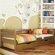 Ліжко Естелла Нота, 80х190 см, щит бук, 103 світлий горіх, з ящиком (ДСП/дерево)