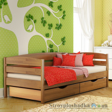 Кровать Эстелла Нота Плюс, 90х200 см, щит бук, 103 светлый орех, с ящиком (ДСП/дерево)