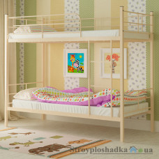 Кровать металлическая Мадера Эмма, 90х190 см, основа - деревянные ламели, бежевая
