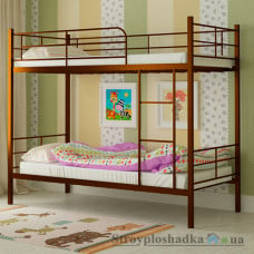 Кровать металлическая Мадера Эмма, 90х200 см, основа - деревянные ламели, коричневая