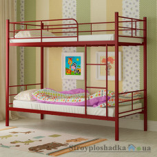 Кровать металлическая Мадера Эмма, 90х190 см, основа - металлические трубки, красная