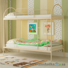 Кровать металлическая Мадера Сеона, 80х190 см, основа - деревянные ламели, бежевая 