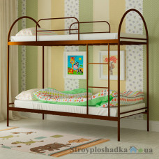 Ліжко металеве Мадера Сеона, 80х190 см, основа - дерев'яні ламелі, коричневе