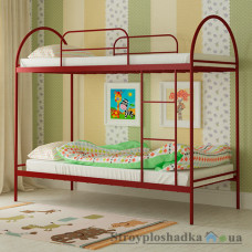 Кровать металлическая Мадера Сеона, 80х190 см, основа - деревянные ламели, красная